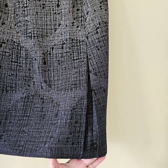 Les Copains Skirt L Knee Length Front Fold Grey Textured Lined Circle Sz EUR 42 - Picture 2 of 14